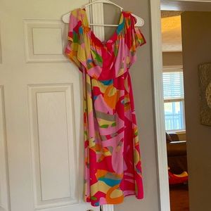 Buckhead Bettie’s NWT Size Large Dress Beautiful Bright Colors Slit sleeves